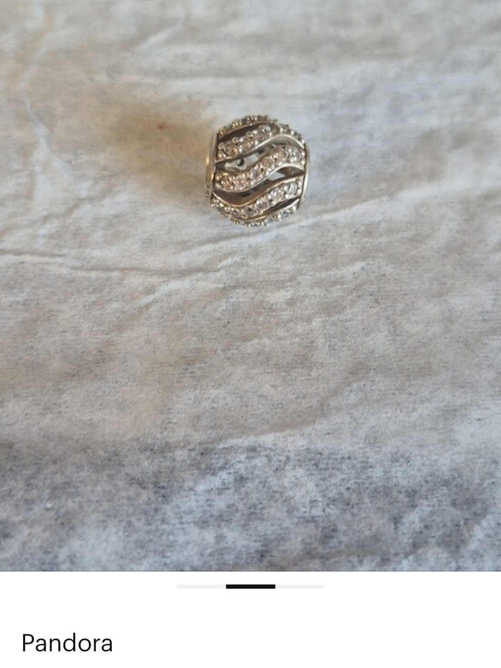 Pandora Silver Pavé Wave Charm - Silver